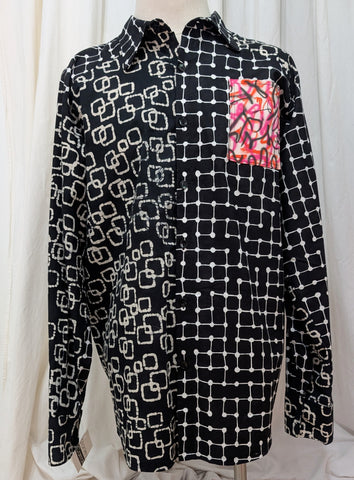 multi B&W print shirt