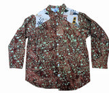 batik and printed yolk shirt