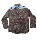 batik and printed yolk shirt
