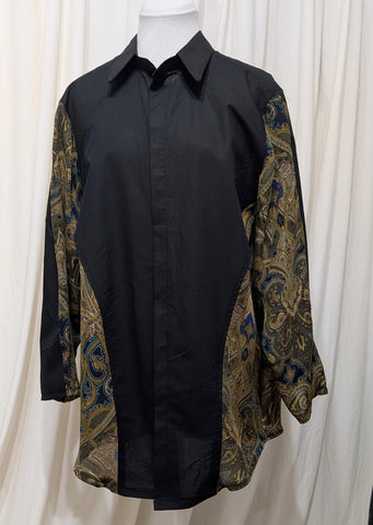 paisley  chiffon  button front