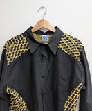 cotton and printed knit inlay shirt