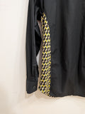 cotton and printed knit inlay shirt