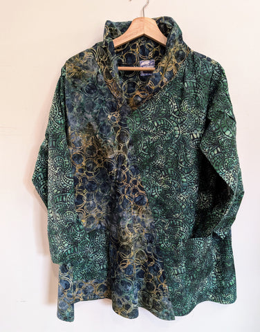 printed asymmetrical pullover