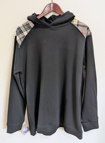plaid detail hoodie