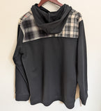 plaid detail hoodie