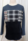 sweater with plaid inlay