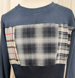 sweater with plaid inlay