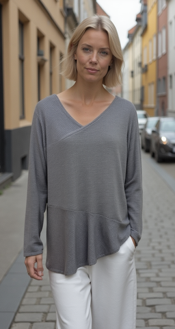 silver knit pullover